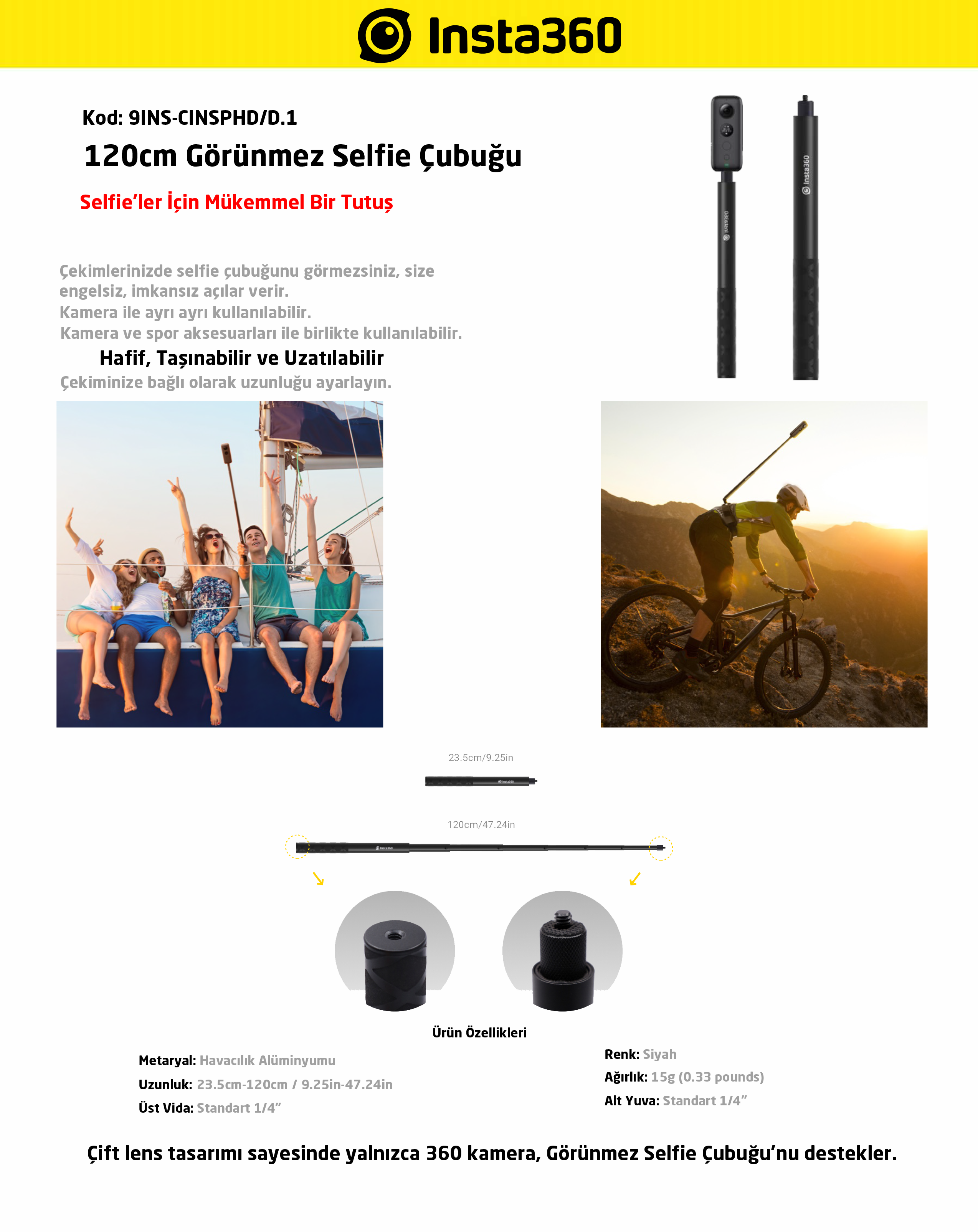 Insta360 Invisible Selfie Stick (120cm)